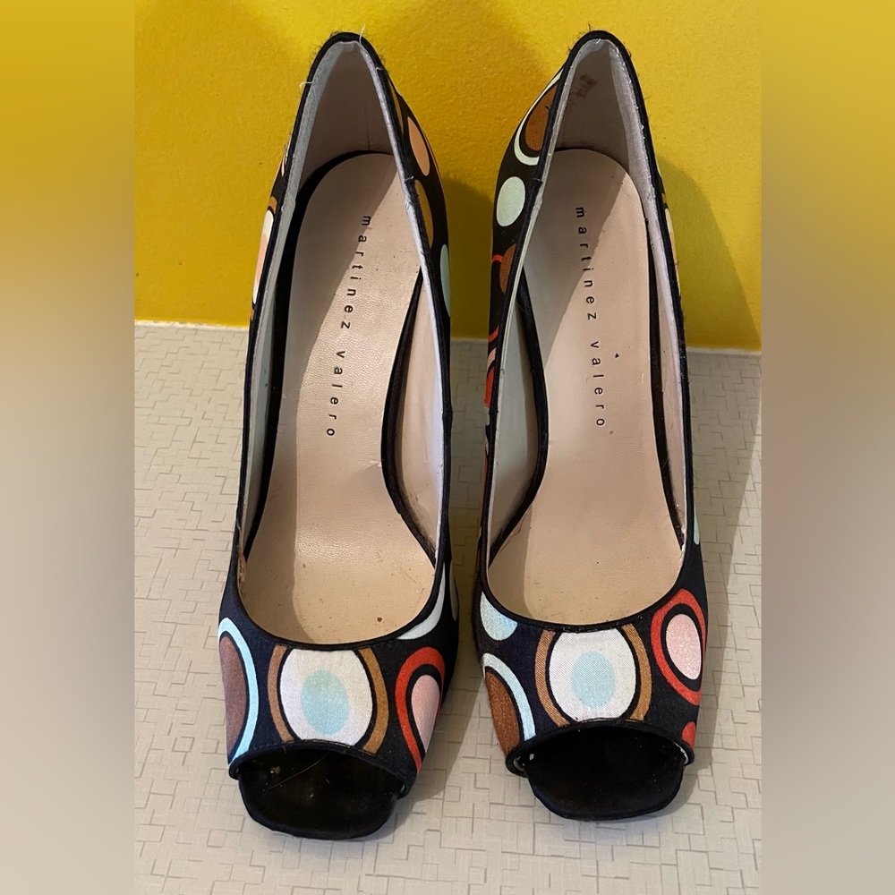 Martinez Valero Peep Toe Pumps